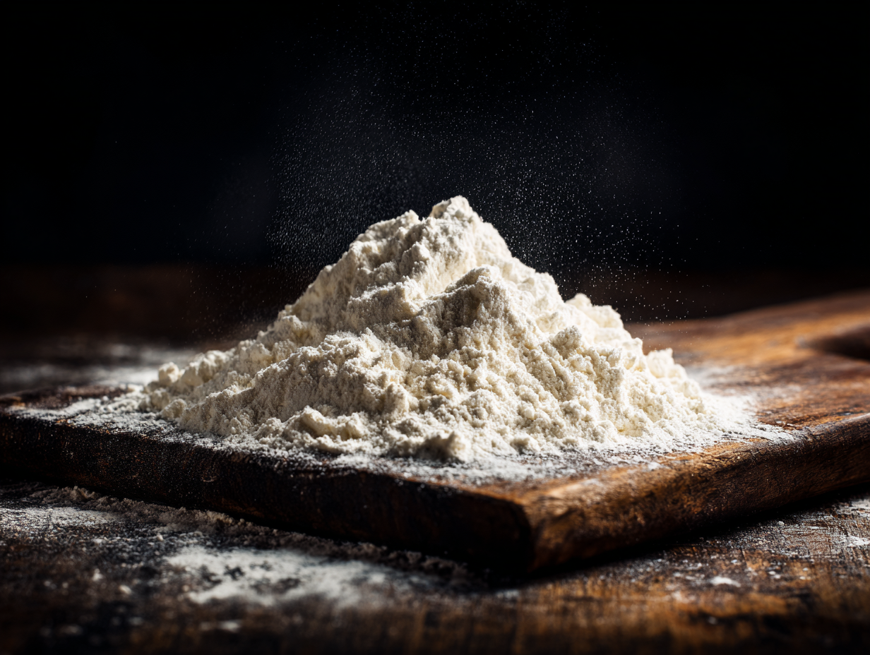 close up of flour used in bikkie haus cookie gift boxes from sydney